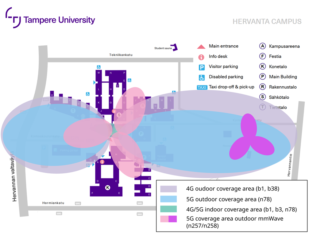 Image of Tampere University wireless test networks.